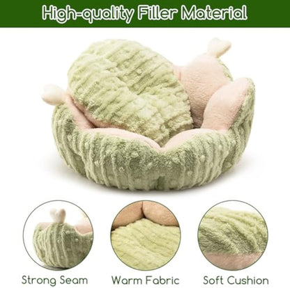 Hollypet Calming Cat Beds For Indoor Cats Cute Cactus Pet Beds Fluffy Puppy Bed Non Slip Extra Small Dog Bed