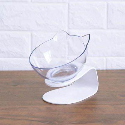 New Inclined Food Cat Ear Oblique Mouth Transparent Single Pet Bowl