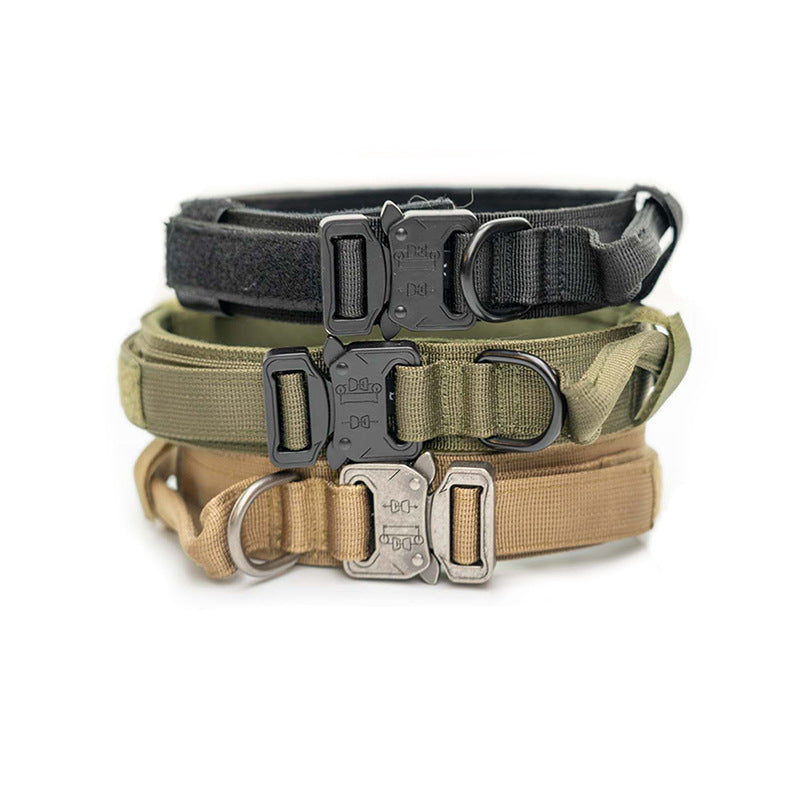 Tactical Dog Collar Pet Collar Tactical Nylon Explosion Type Dog Pen Large Dog Traction