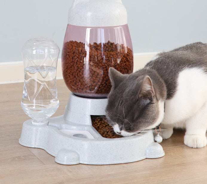 New Cat Feeder Automatic Water Dispenser Cat Food Bowl Pet Waterer Non-Wet Mouth Anti-Overturning Pet Bowl