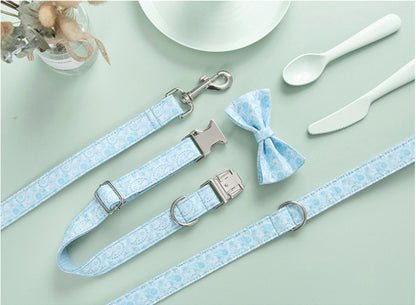 Paisley Pet Collar Leash Set Dog Collar Leash Bow