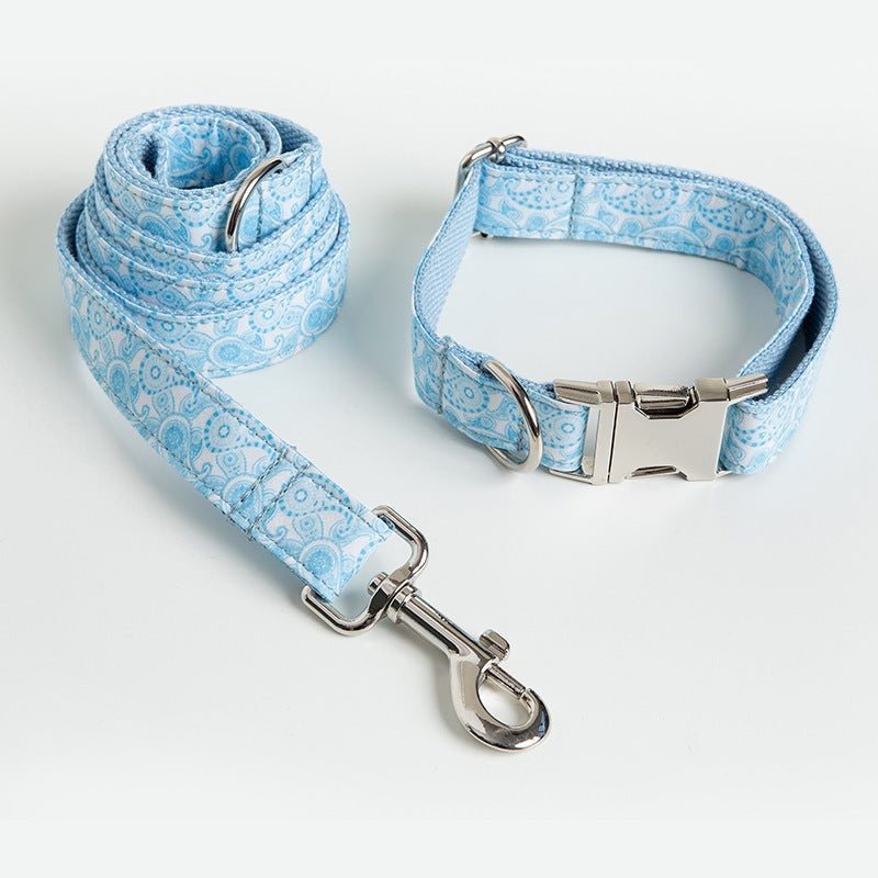 Paisley Pet Collar Leash Set Dog Collar Leash Bow