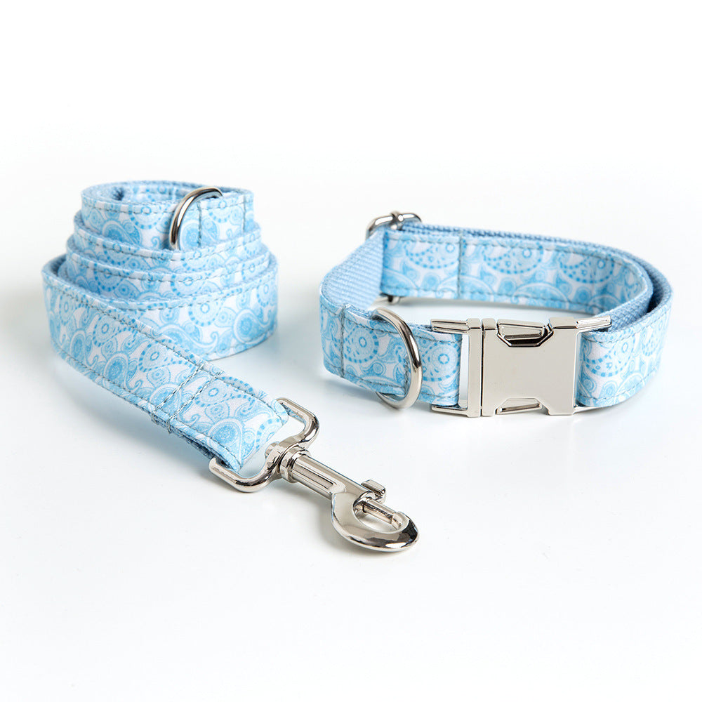 Paisley Pet Collar Leash Set Dog Collar Leash Bow