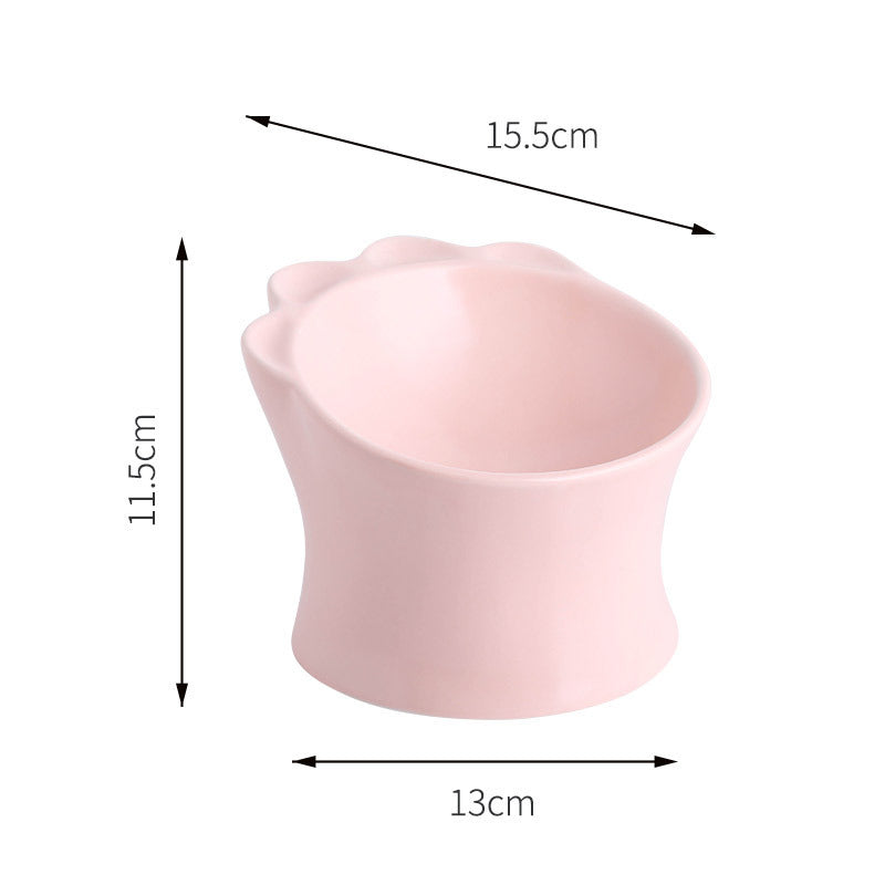 Ceramic Pet Cat Food Bowl To Protect Cervical Spine