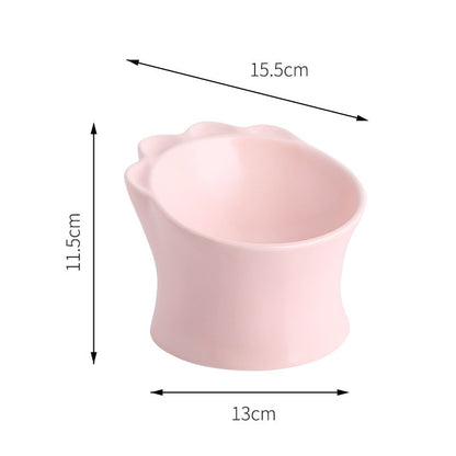 Ceramic Pet Cat Food Bowl To Protect Cervical Spine