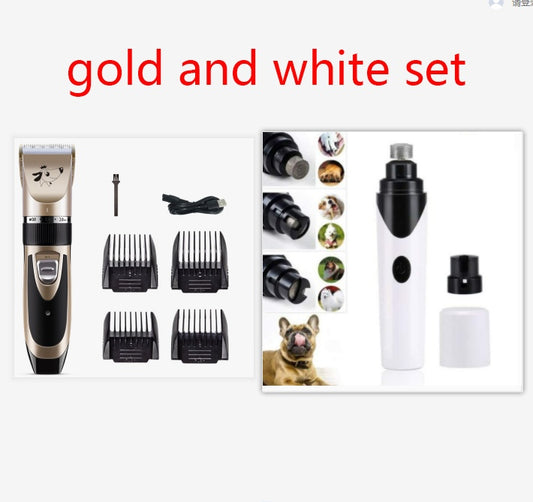 USB Rechargeable Electric Pet Clipper Razor Set Low Noise Pet Hair Trimmer