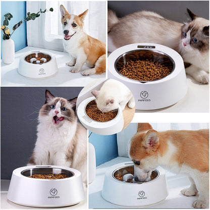 Pet Dog Bowl Slow Feeder Dog Food Bowl Smart Weighing Dog Slow Feeder Cat Pet Feeder