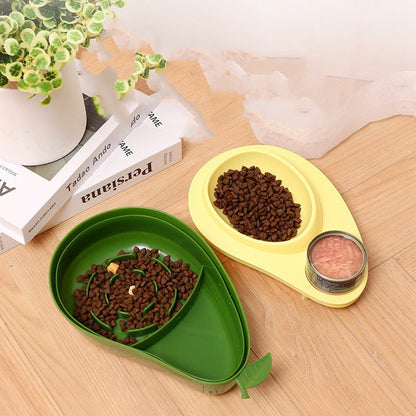 Avocado Pet Dog Cat Automatic Feeder Bowl For Dogs Drinking Water 690ml Bottle Kitten Bowls Slow Food Feeding Container Supplies