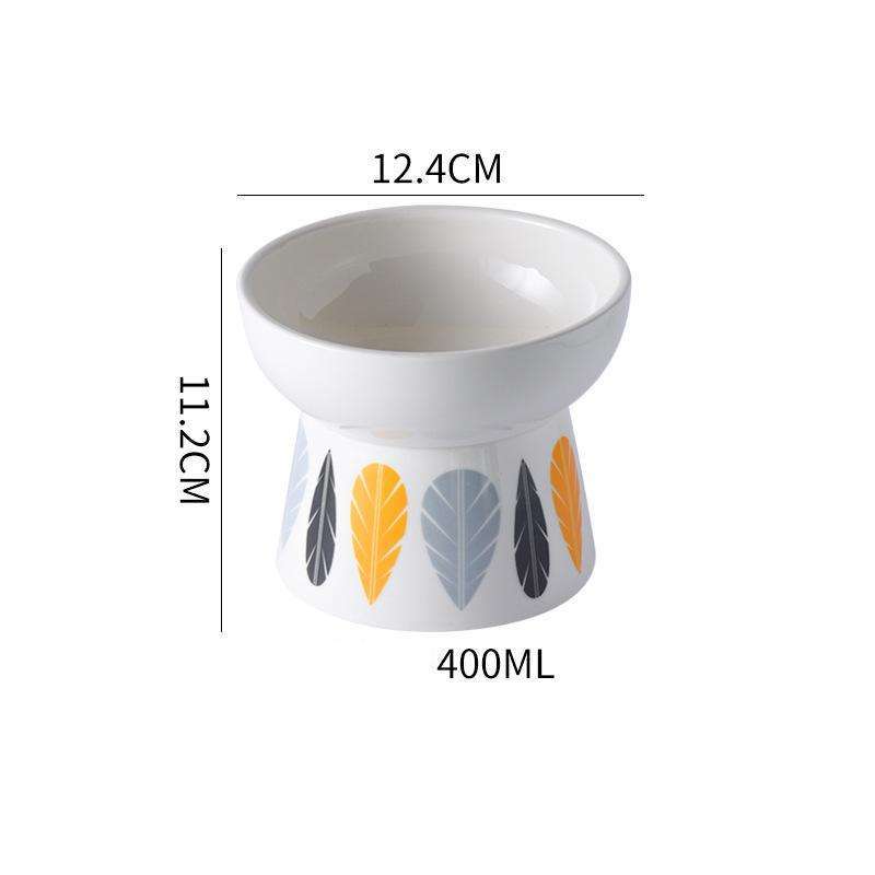 Ceramic Non Slip Elevated Pet Cat Dog Food Bowl