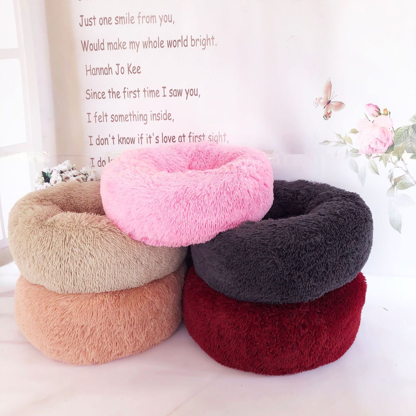 Dog Beds For Small Dogs Round Plush Cat Litter Kennel Pet Nest Mat Puppy Beds