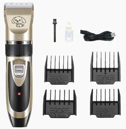 USB Rechargeable Electric Pet Clipper Razor Set Low Noise Pet Hair Trimmer