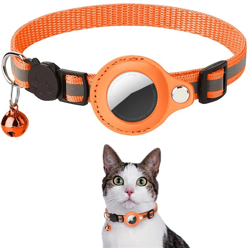 Pet Collar With Bell Airtag Reflective Collar