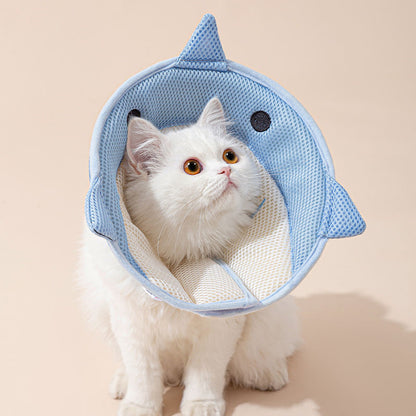 Soft Cat Recovery Collar Cat Cone Collar Nonwoven Fabric Elizabethan Collar Loops-Protective Wound Healing Specially Designed For Cats And Puppies - Easy To Eat And Drink