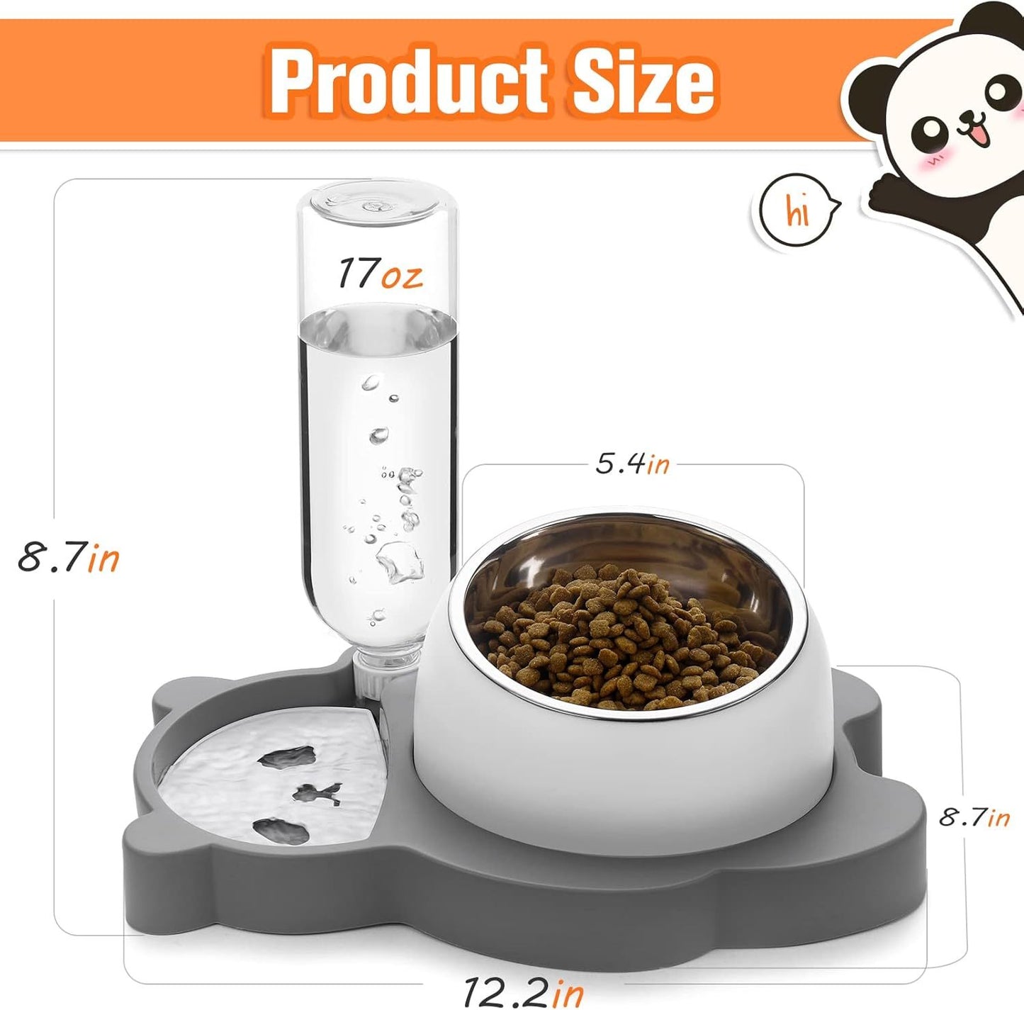 Elevated Dog Cat Bowls Tilted Cat Food And Water Bowl Set Raised Stainless Steel Cat Bowls With Automatic Water Dispenser Bottle For Cats And Small Dogs Kitten Puppy