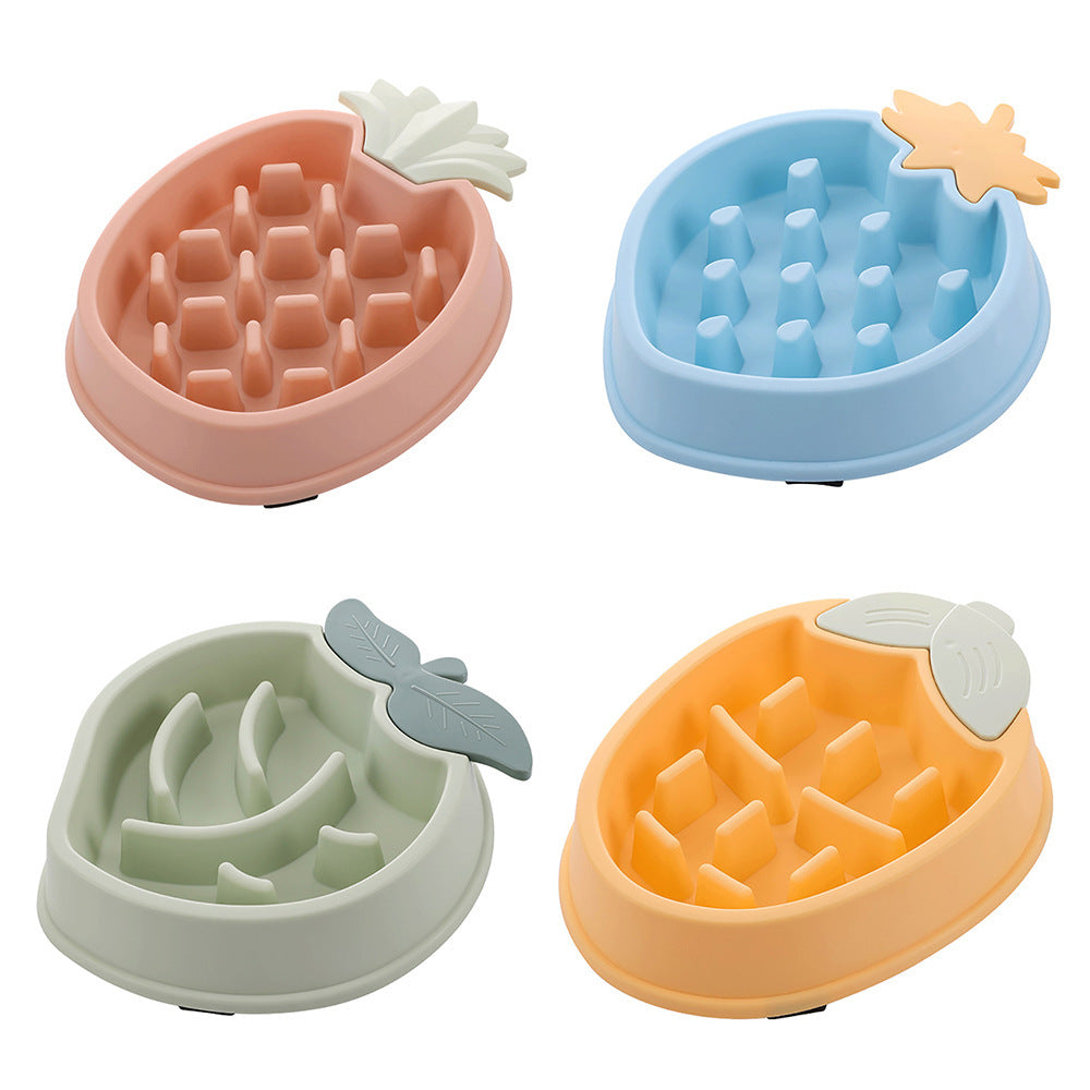 Pineapple Slow Food Bowl Food Grade Plastic Pet Dog