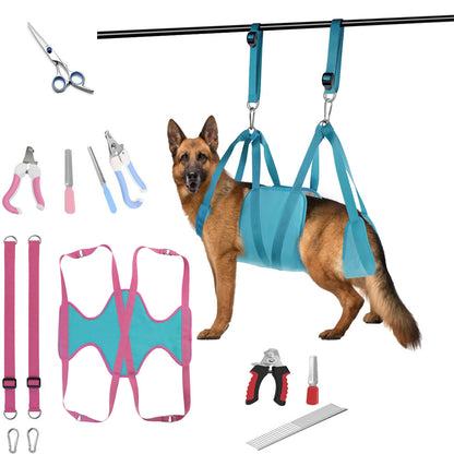 Pet Grooming Hammock For Cats & Dogs Hanging Harness Pet Supplies Kit With Nail Clippers Trimmer