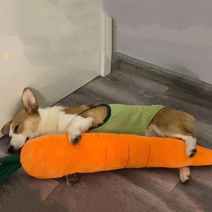 Cute Carrot With Soft Squeaker Carrot Shape Pet Plush Toy With Sound Bite-Resistant Soft Comfortable Dog Toy