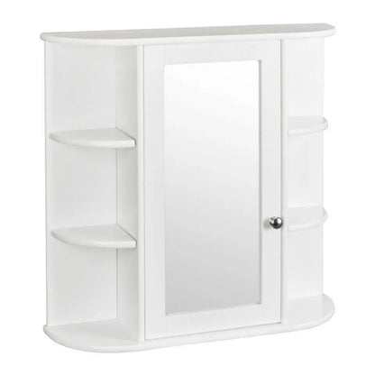 Medicine Cabinet Wall-Mounted Bath Bathroom Cabinet w/ Mirror Home Decor White