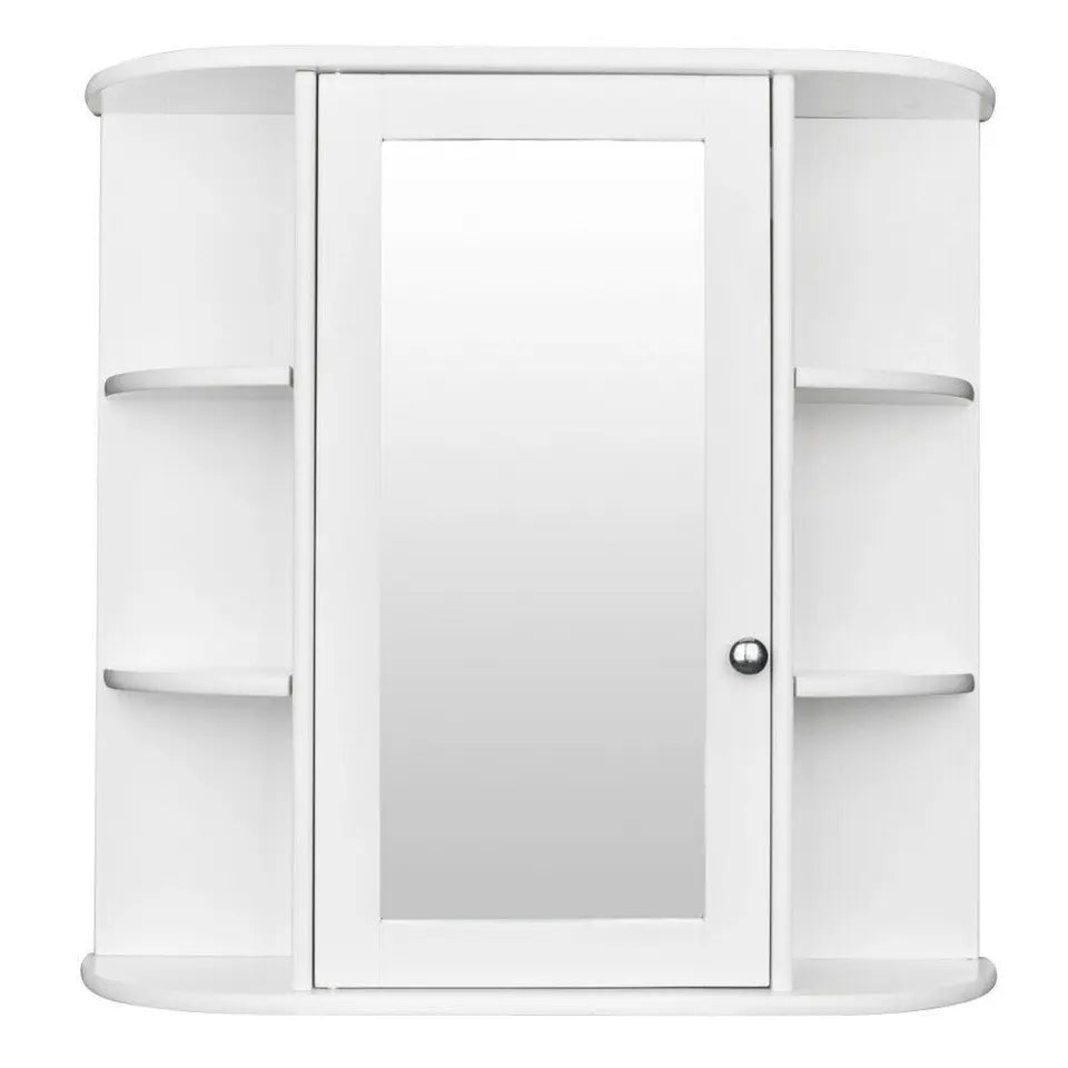 Medicine Cabinet Wall-Mounted Bath Bathroom Cabinet w/ Mirror Home Decor White