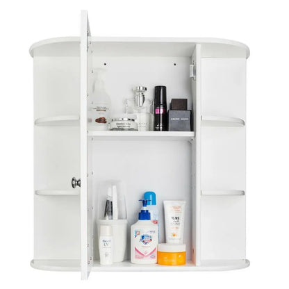 Medicine Cabinet Wall-Mounted Bath Bathroom Cabinet w/ Mirror Home Decor White